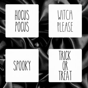 Rae Dunn inspired Halloween Handmade Coasters (Set of 4) with Cork Base